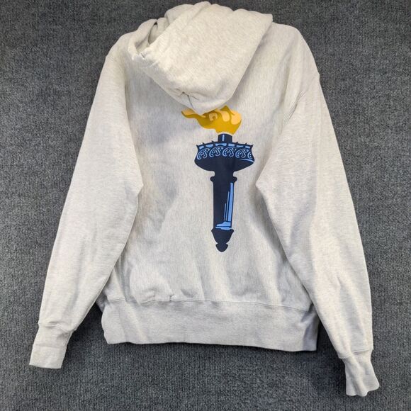 Champion Reverse Weave Men's Pullover Hoodie Gray Medium Libertas Big Logo - Picture 7 of 16